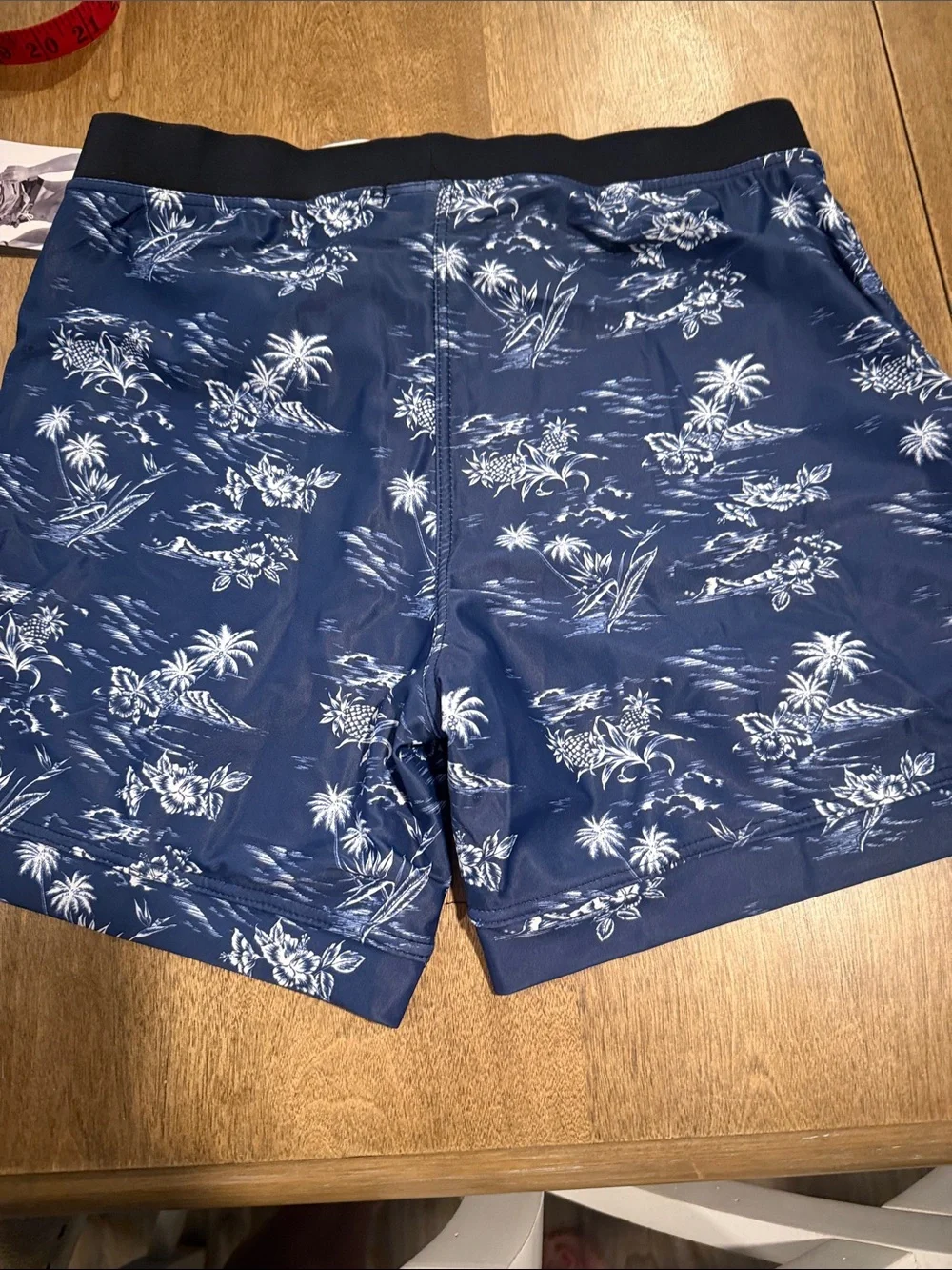 Taddlee Men's Navy Floral Swim Hybrids with Drawstring Waist